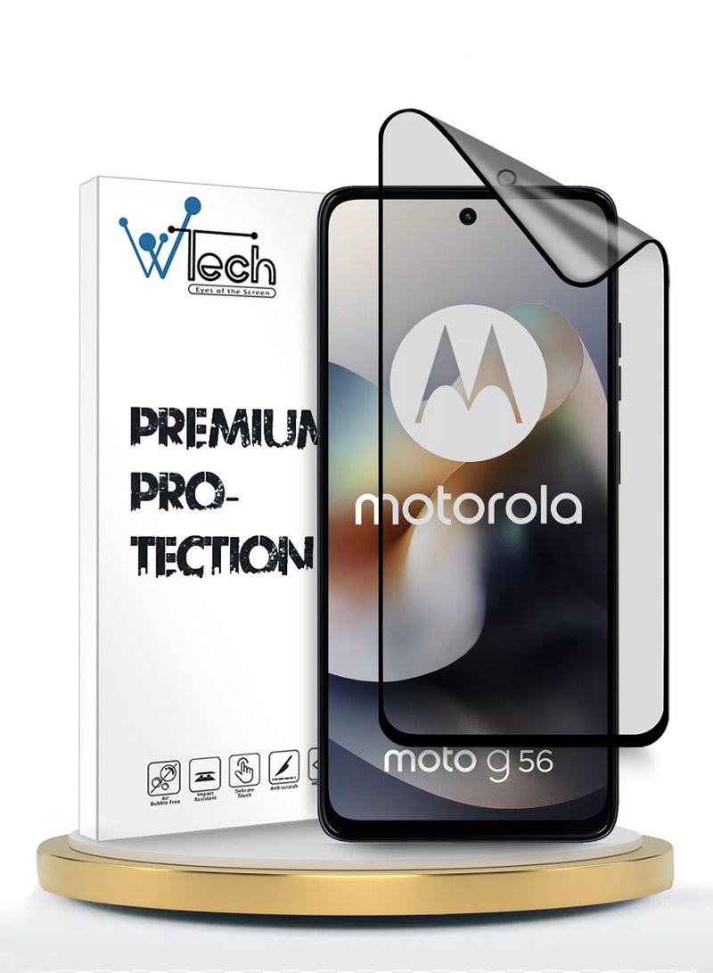 دبليو تيك حماية شاشة مرنة كاملة التغطية من نانو سيراميك مات غير لامع لموتورولا موتو جي 56 5G 2025 (MSCNMN) - شفاف/أسود - Image 1