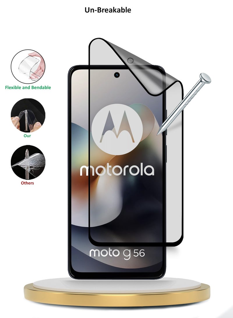 دبليو تيك حماية شاشة مرنة كاملة التغطية من نانو سيراميك مات غير لامع لموتورولا موتو جي 56 5G 2025 (MSCNMN) - شفاف/أسود - Image 3