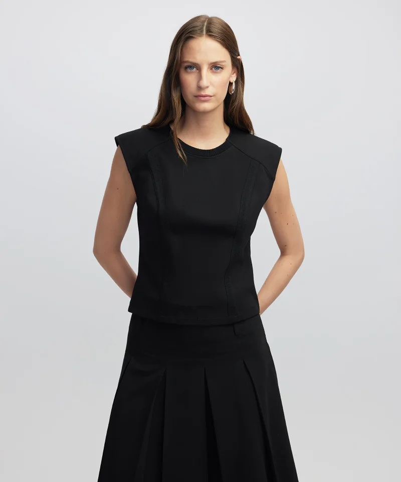 Blouse with Shoulder Pads