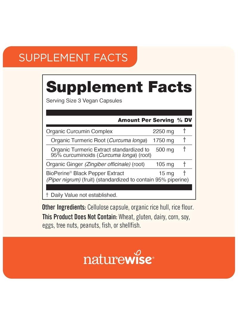 NatureWise Organic Turmeric Curcumin 180 Vegan Capsules - Image 4