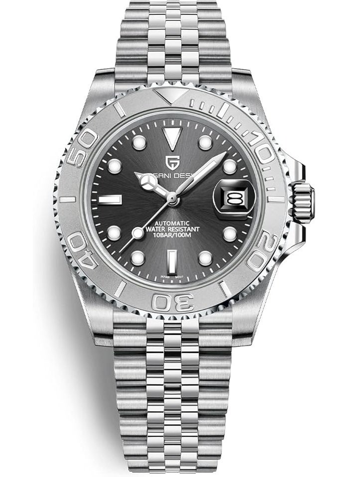 باغاني ديزاين ساعة رجالية من تصميم باجاني، ساعة رجالية أوتوماتيكية ميكانيكية NH35، مقاومة للماء حتى عمق 100 متر، مصنوعة من الفولاذ المقاوم للصدأ، زجاج ياقوتي، ساعة يد لليخوت PD-1651 - Image 1