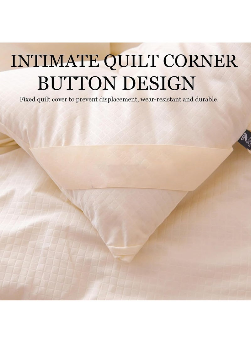 VUCATIN Pure Cotton Thickened Winter Quilt Washable Soft Quilt Moisture Absorption and Heating Warm Breathable Quilted Dye Free Soy Fiber Comforter Core (2.2mx2.4m 4kg) - Image 5