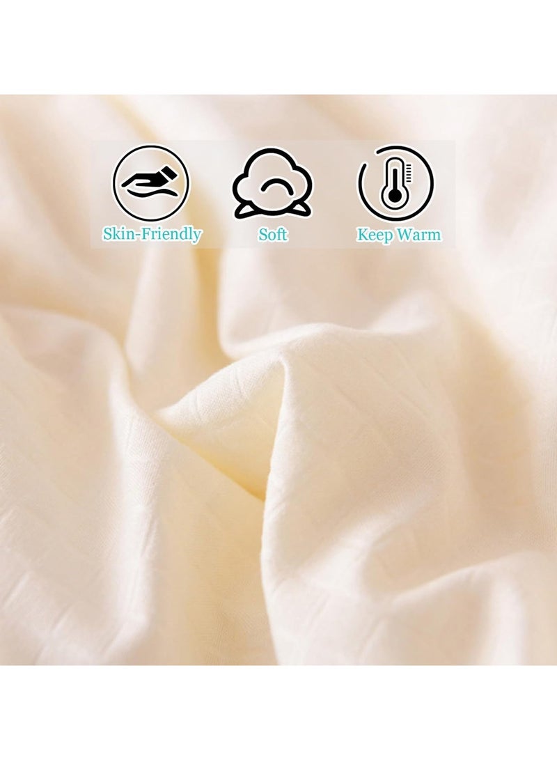 VUCATIN Pure Cotton Thickened Winter Quilt Washable Soft Quilt Moisture Absorption and Heating Warm Breathable Quilted Dye Free Soy Fiber Comforter Core (2.2mx2.4m 4kg) - Image 4