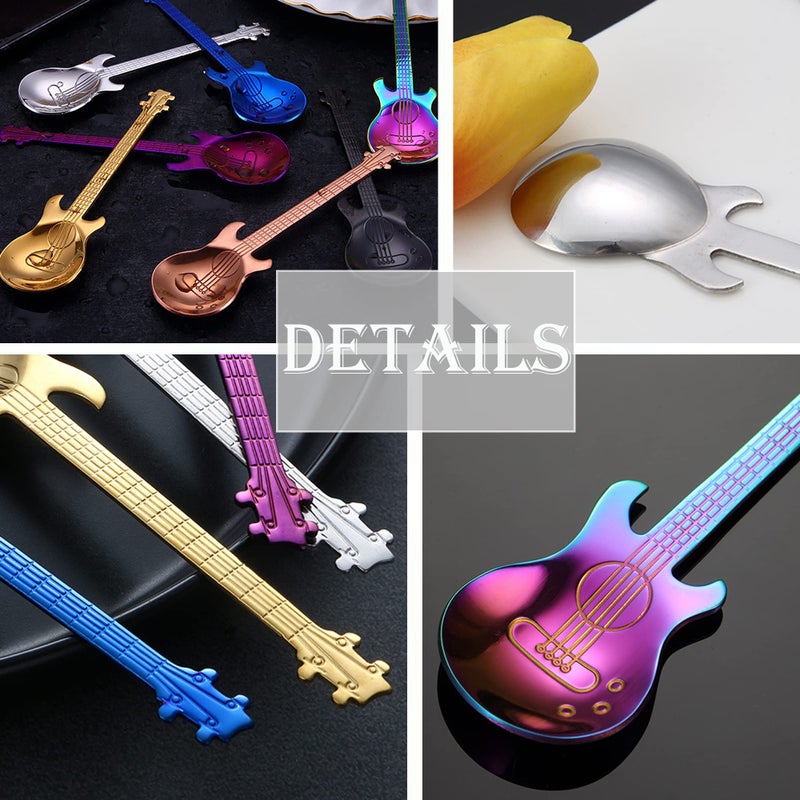 ESRISE Guitar Spoons Coffee Teaspoon  Esrise Musical Coffee Spoons For Men  Stainless Steel Cute Tea Spoons For Christmas Birthday (Multicolor) - Image 5