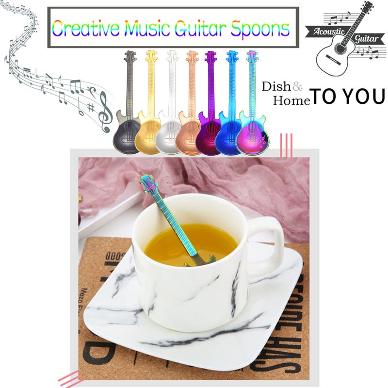 ESRISE Guitar Spoons Coffee Teaspoon  Esrise Musical Coffee Spoons For Men  Stainless Steel Cute Tea Spoons For Christmas Birthday (Multicolor) - Image 4