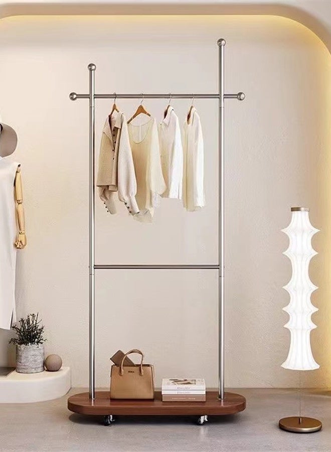 Kutis Metal Freestanding Hanger Clothes Organizer Clothing Garment Rack Stand With Wheels  And Hook 80 x 32 x 170 cm - Image 1