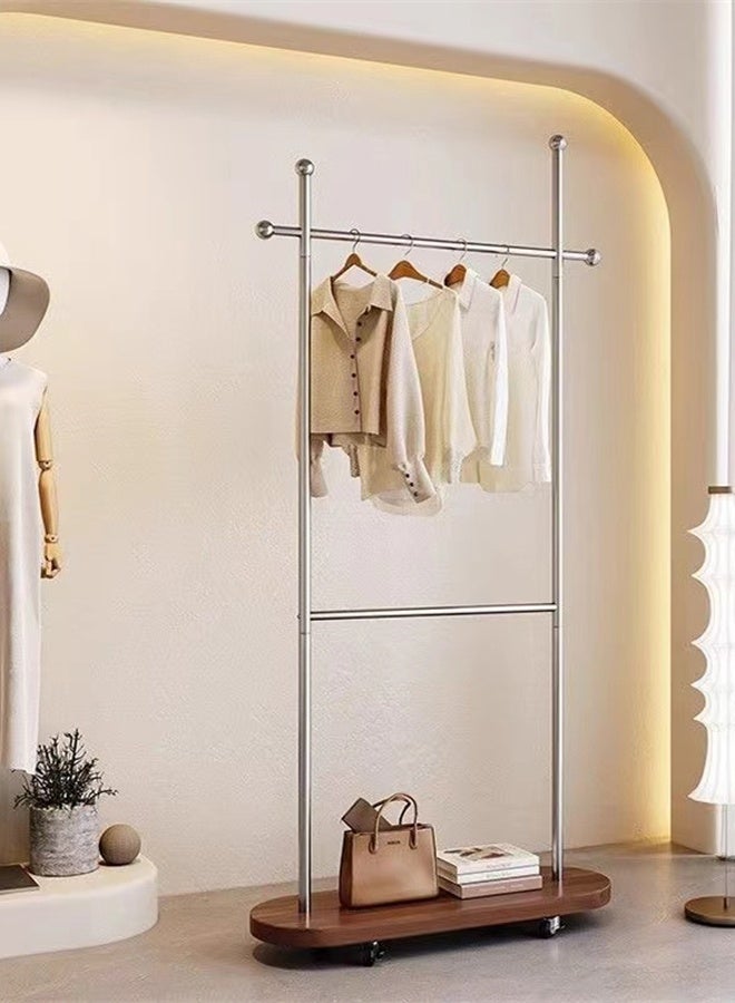 Kutis Metal Freestanding Hanger Clothes Organizer Clothing Garment Rack Stand With Wheels  And Hook 80 x 32 x 170 cm - Image 2