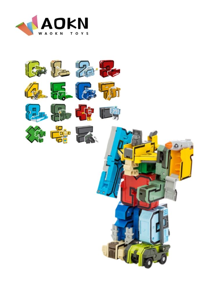 WAOKN Number Bots Math Toys for Kids Preschool Learning Activities Games Toys Number Robots Block Autism STEM Education Toys Carnival Prizes Valentines Birthday Gifts for Boys  - Image 1