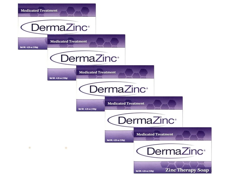 dermazinc Dermalogix DermaZinc Zinc Therapy Soap Medicated Treatment  5 Bars NEW LARGER SIZE