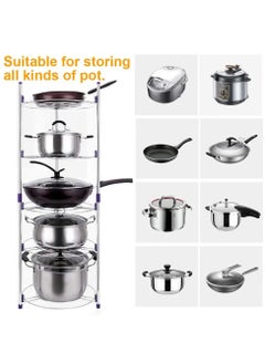 ZAP Multi-Tier Pan and Pot Organizer Rack – Adjustable and Space-Saving Kitchen Storage Stand for Pots, Pans, Lids, and Cookware – Heavy-Duty, Freestanding, and Non-Slip Design  - Image 5