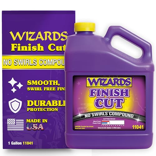 Wizards Finish Cut Compound - Levels Scratches and Brightens Dull Finishes with Smooth Show Finish - Non-Greasy and Water Based with Easy Clean-Up - Marine Compound and Finishing Material - 1 Gallon - Image 1