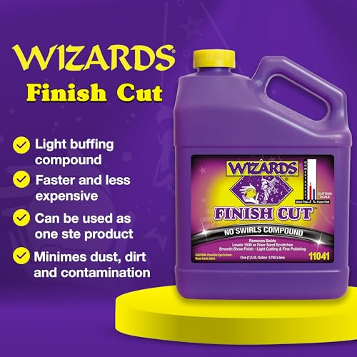 Wizards Finish Cut Compound - Levels Scratches and Brightens Dull Finishes with Smooth Show Finish - Non-Greasy and Water Based with Easy Clean-Up - Marine Compound and Finishing Material - 1 Gallon - Image 2