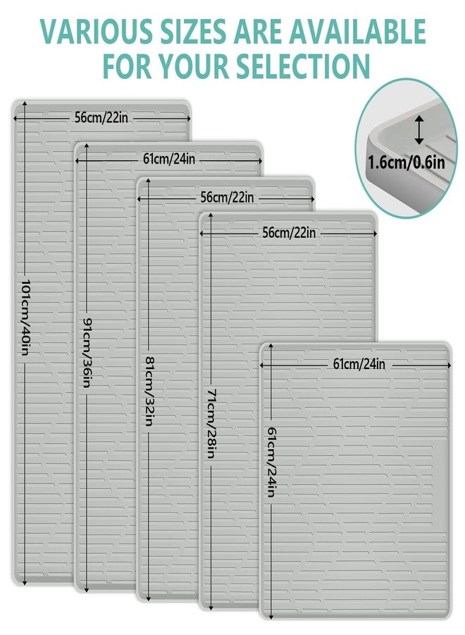 Lanstics 32" x 22" Under Sink Mat for Kitchen Lanstics Under Sink Organizer Waterproof Raised Edge Silicone Mat Sink Protector Silicone Organizers Tray for Kitchen Bathroom 33" and 36" Sinks - Image 2