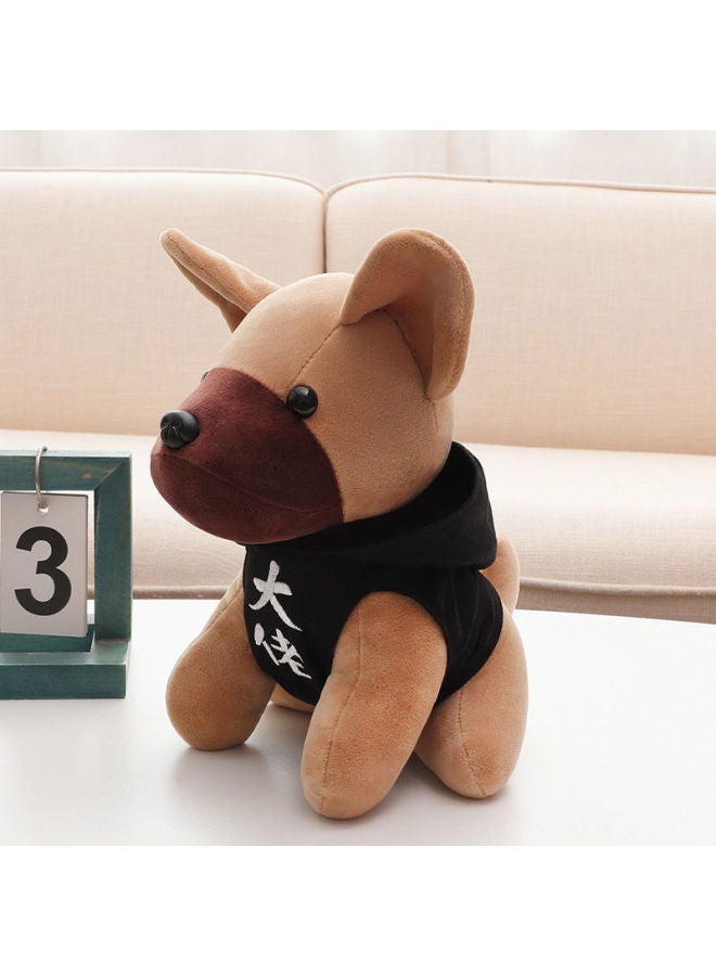XZ Cute Dog Simulation Doll With Hat Plush Toy Bulldog Doll Small Size Doll Children's Birthday Gift-Color:Trendy Dog Series-big Boss Style-Height:25cm +pink Tote Bag - Image 1