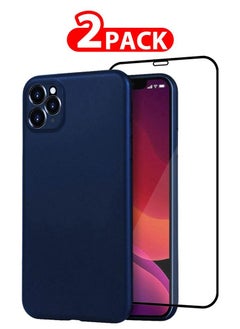 K-Doo 2 Pack For iPhone 11 Pro Case and Screen Protector Air Skin Series Back Cover Sturdy Durable Thin Case Drop Protection Case Cover Blue  - Image 1