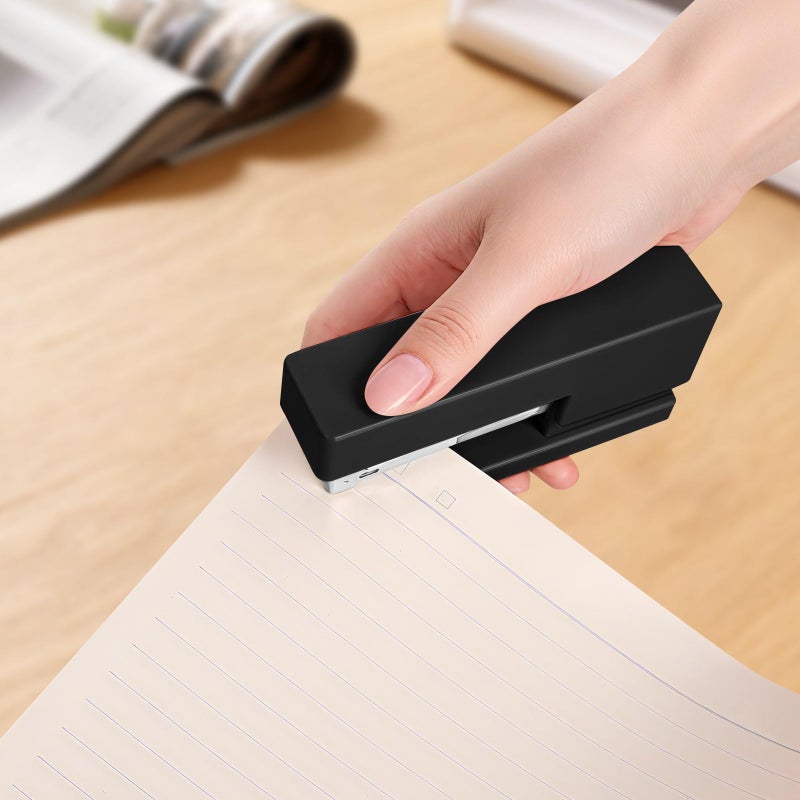 Yzkula 1 Desktop Stapler & 1 Tape Dispenser - 25 Sheet Capacity with 830 Staples and Staple Remover, Non-Slip for Office,School, Home & Classroom, Black(Tape not Included) - Image 4