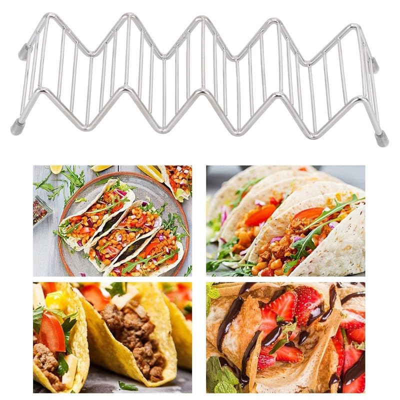 MATFA Matfa Taco Holder Stand SetTaco Holder Stainless Steel Taco Racks for Baking and Grill Safe Only Stand 3  - Image 1