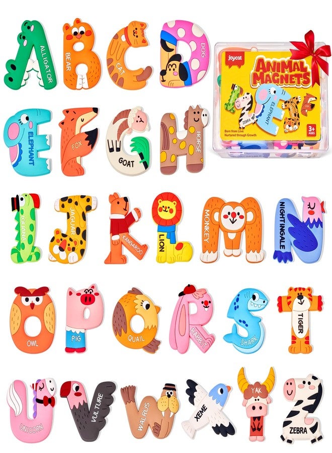 JoyCat Magnetic Letters, Soft PVC Animal Fridge Magnets for Toddlers & Kids, 26 Large Uppercase Alphabet ABC Refrigerator Magnets, Preschool Educational Learning Toys, Cute Baby Gifts for Boys & Girls - Image 1