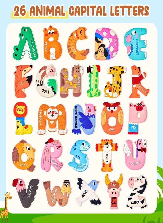 JoyCat Magnetic Letters, Soft PVC Animal Fridge Magnets for Toddlers & Kids, 26 Large Uppercase Alphabet ABC Refrigerator Magnets, Preschool Educational Learning Toys, Cute Baby Gifts for Boys & Girls - Image 2