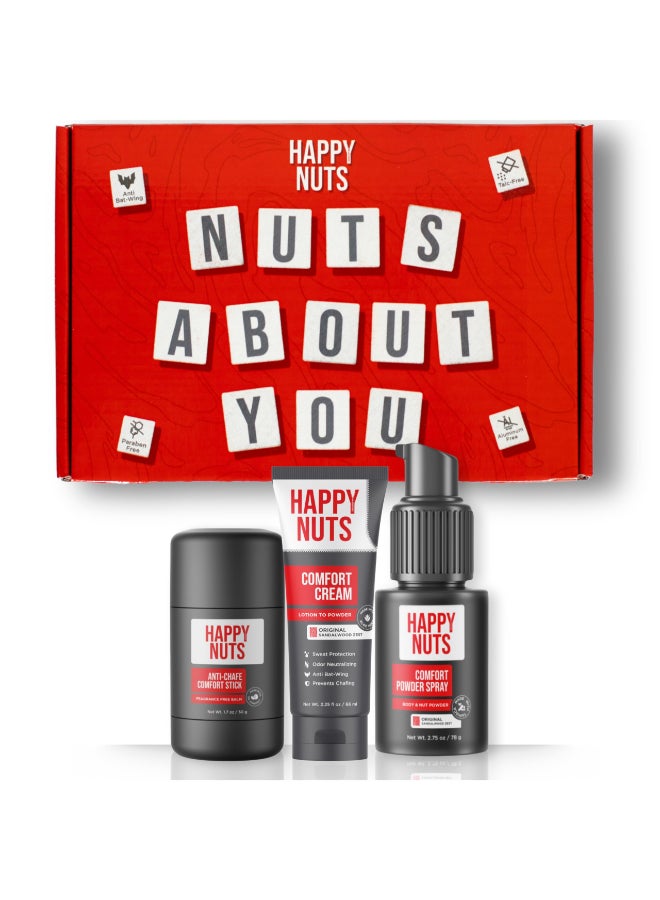 HAPPY NUTS Nuts About You Anti Chafing Deodorant Essentials Bundle Kit Gift Set for Men to Stay Fresh All Year Long - Image 2