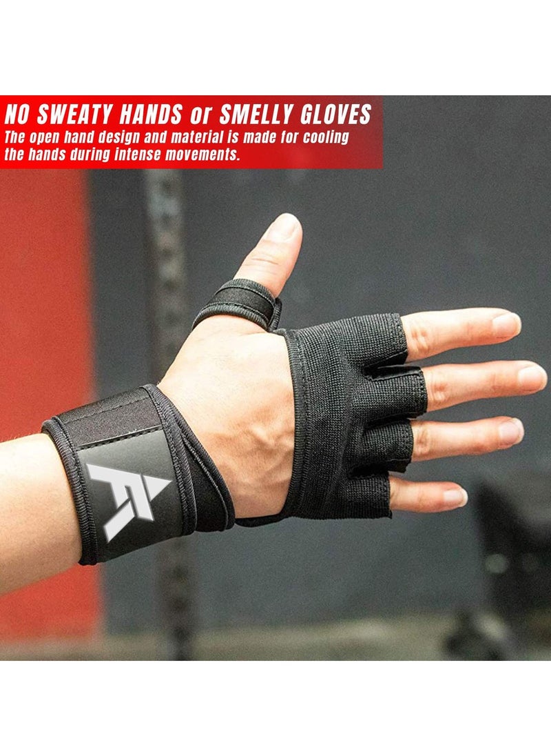 Aero Professional Gym Gloves with Wrist Wrap, Full Palm Protection, Ultra Ventilated Exercise Gloves for Weightlifting, Workout, Cross Training, Cycling, Women & Men  - Image 2