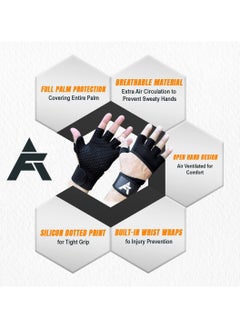 Aero Professional Gym Gloves with Wrist Wrap, Full Palm Protection, Ultra Ventilated Exercise Gloves for Weightlifting, Workout, Cross Training, Cycling, Women & Men  - Image 3