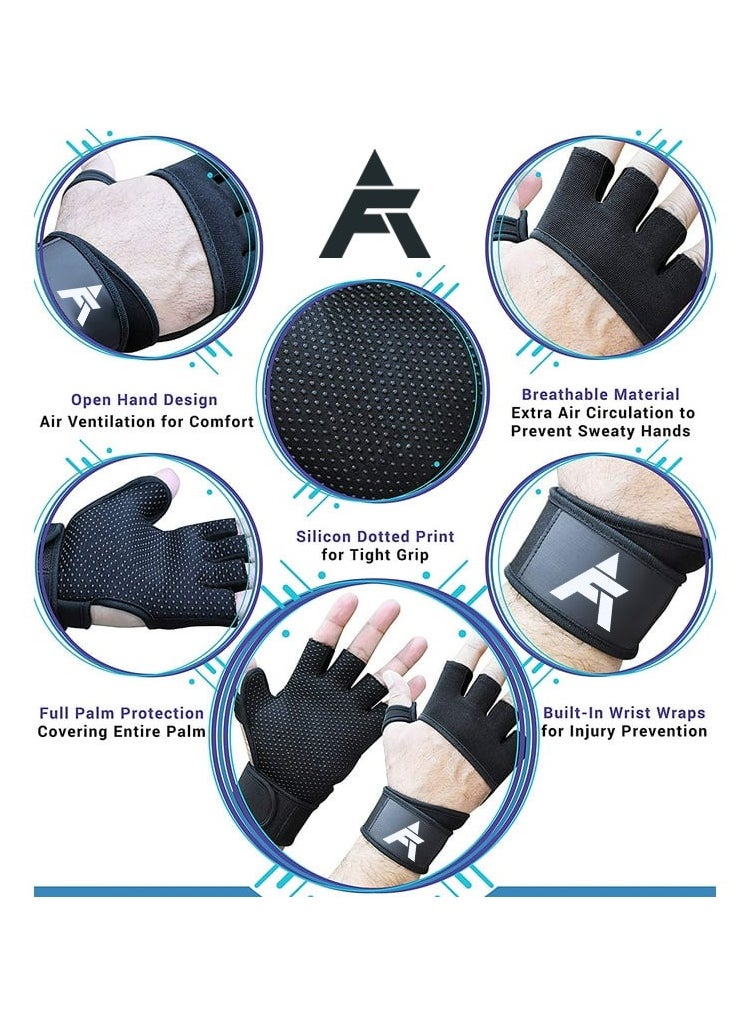 Aero Professional Gym Gloves with Wrist Wrap, Full Palm Protection, Ultra Ventilated Exercise Gloves for Weightlifting, Workout, Cross Training, Cycling, Women & Men  - Image 5