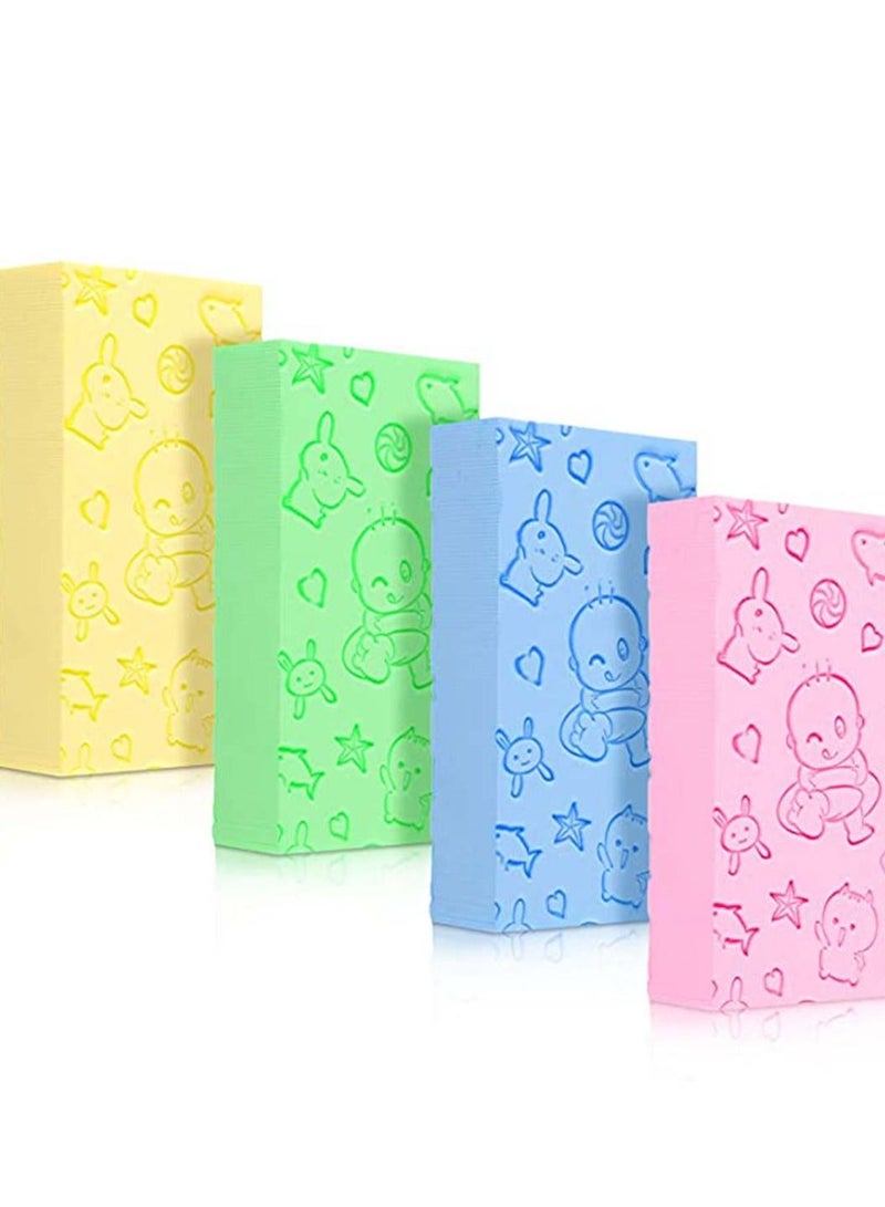 KASTWAVE Baby Bath Sponge 4pcs Soft Skin Exfoliating Shower for Kids and Adult, Cute Cartoon Water ASponge, Bathroom Body Cleansing Supplies Healthy Care Sponge, Brush - Image 1