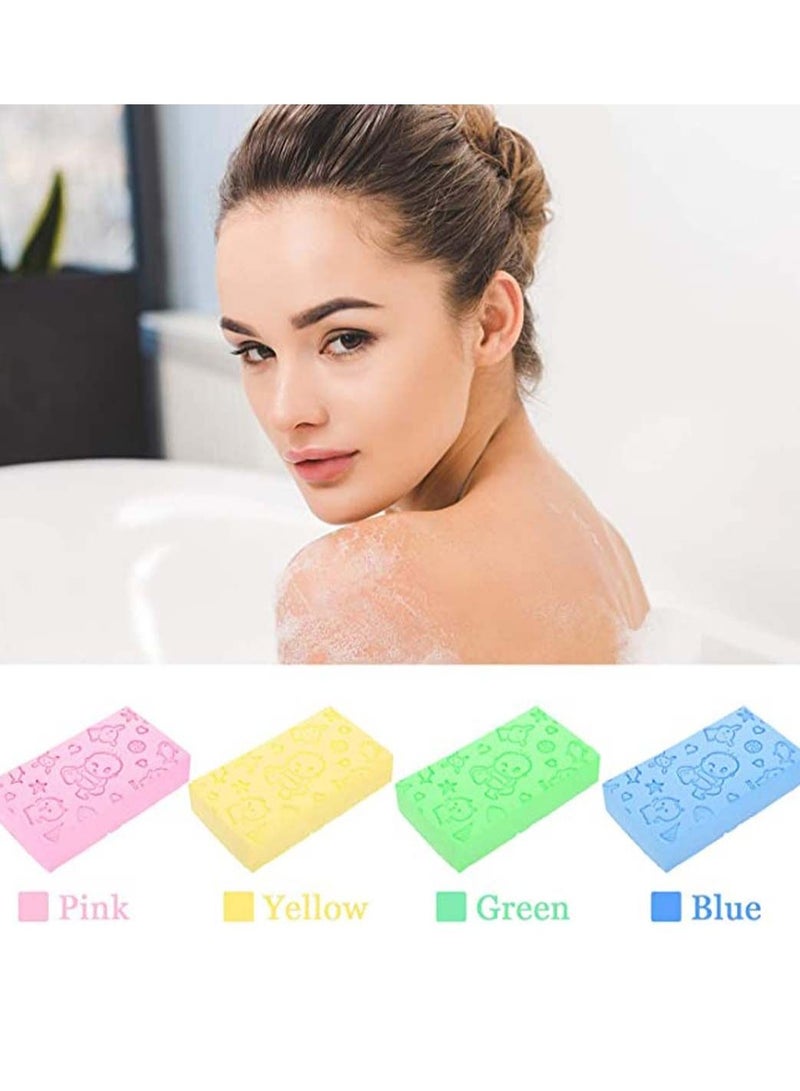 KASTWAVE Baby Bath Sponge 4pcs Soft Skin Exfoliating Shower for Kids and Adult, Cute Cartoon Water ASponge, Bathroom Body Cleansing Supplies Healthy Care Sponge, Brush - Image 3