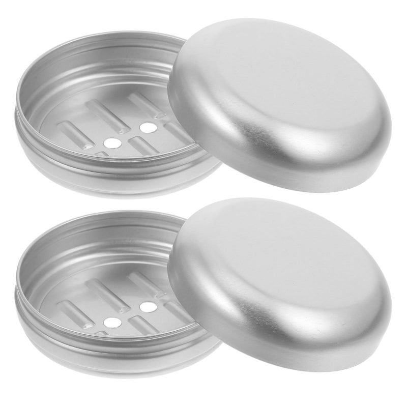 Aluminum Travel Soap Box With Drain Holes For Shower 2pcs - Image 2