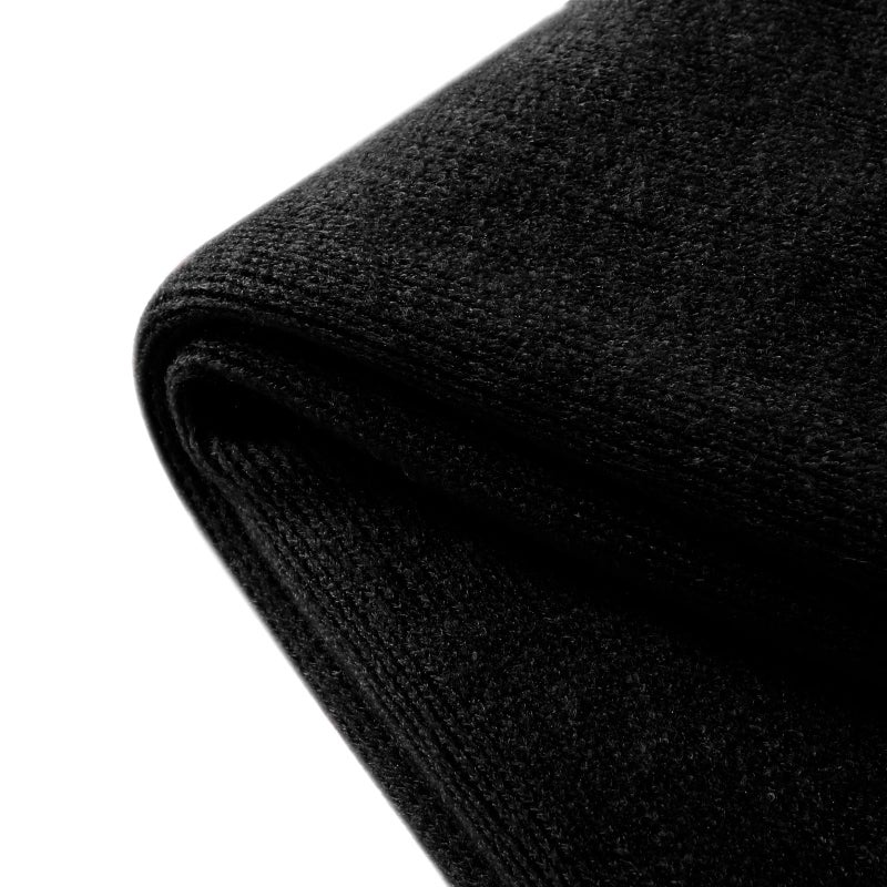 Homiest Decorative Knitted Throw with Fringe, Lightweight Acrylic Knit, Soft Tassel for Couch, Sofa, Bed (Black, 50 x 60 Inch) - Image 4