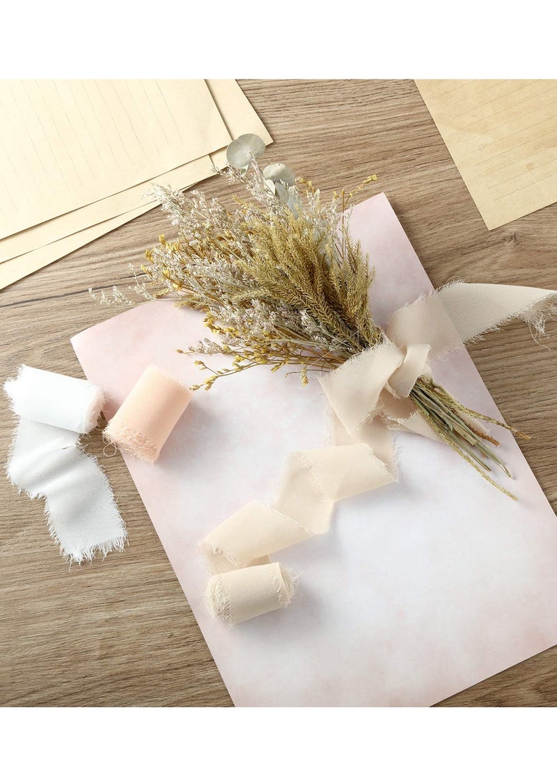 6 Rolls of Handmade Chiffon Fringe Ribbon for Gift & Bouquet Wrapping - 3.5cm x 450cm, Perfect for DIY Crafts & Decorations - Image 5