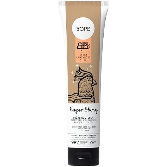 YOPE SUPER SHINY HAIR CONDITIONER WITH LINSEED BIOFERMENT, ITHACONIC ACID AND TSUBAKI OIL | LAMINATION EFFECT, DETANGLING, ANTI-FRIZZ, VEGAN, NATURAL, DERMATOLOGICALLY TESTED | 170 ML - Image 1
