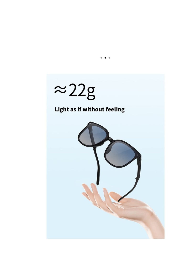 Carry Polarized Foldable Mini Folding Sunglasses Polarized UV Protection Trendy Designer Sun Glasses Classic Square Frame Anti Glare Sunglasses for Women Men - Image 3