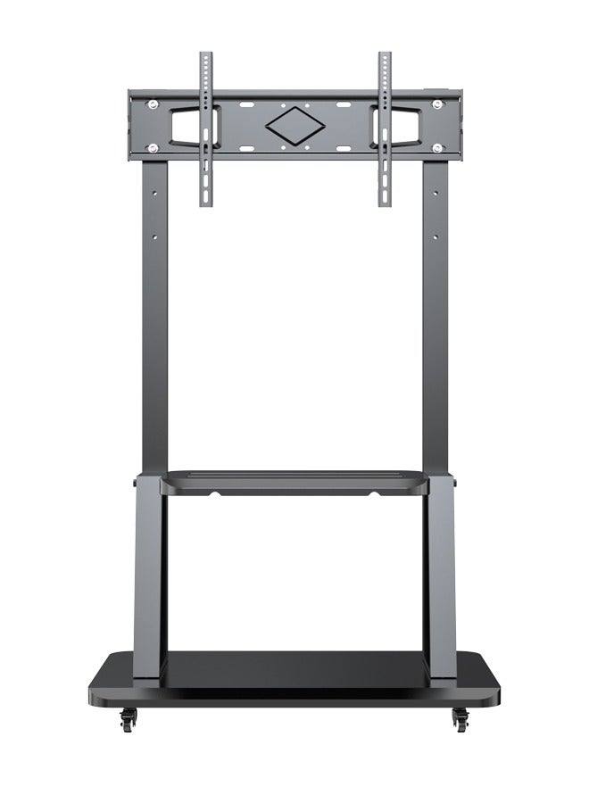 بوليفياز حامل تلفزيون متحركة لالشاشات المسطحة والمنحنية LCD و LED 4K من 32 إلى 70 بوصة، 50، 55، 60، 65، 70 بوصة، قاعدة تلفزيون متحرك قوي مزود بعجلات، أقصى VESA 600x400 مم حتى 154 رطل،استاند شاشه قابل للتحريك مع رف - Image 2