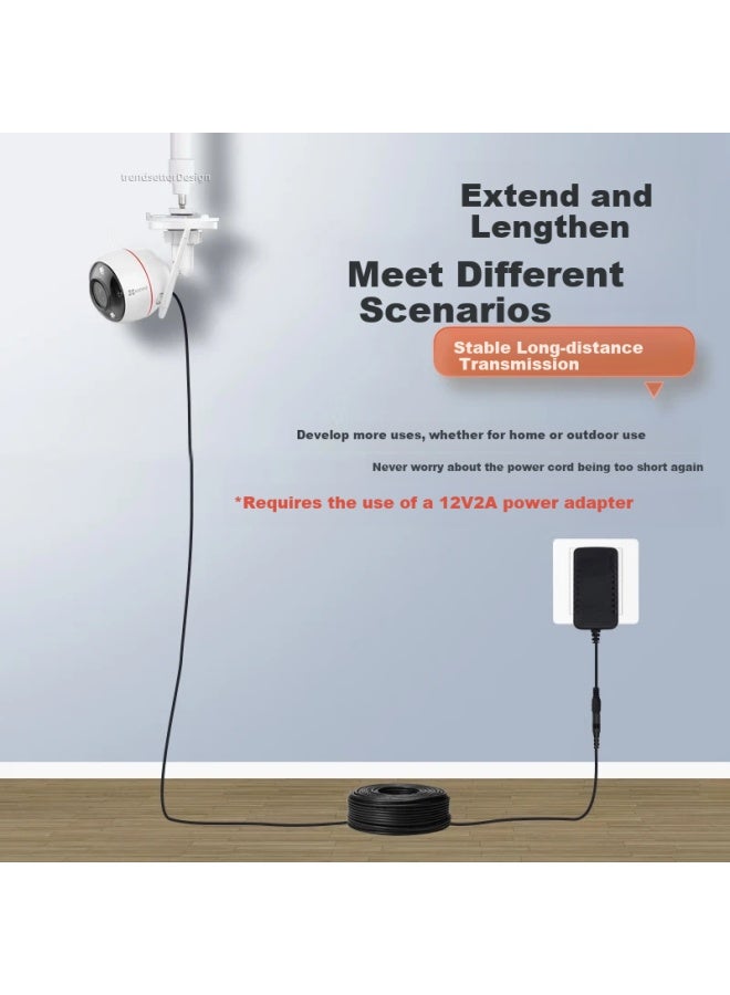 trendsetter M 12v Outdoor Surveillance Dc Power Extension Cable For Hikvision, Ezviz, Dahua, Uniview, Tp-link, Xiaomi Cameras - Image 2