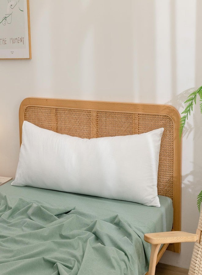 BESTOUCH 100% Washed Cotton Pillowcase for Hair and Skin Linen Feel Soft Comfortable Breathable 1 Pcs Pillow Case with Envelope Closure Solid Bright White Body 20x54 Inches - Image 3