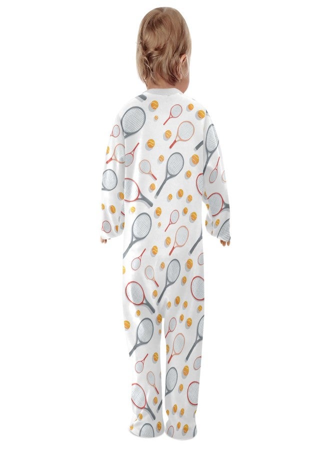 Dussdil Tennis Racket Ball Baby One-Piece Footies Newborn Rompers Pajamas Cotton Footed Pjs for Sleep Play Boys Girls 6M - Image 5