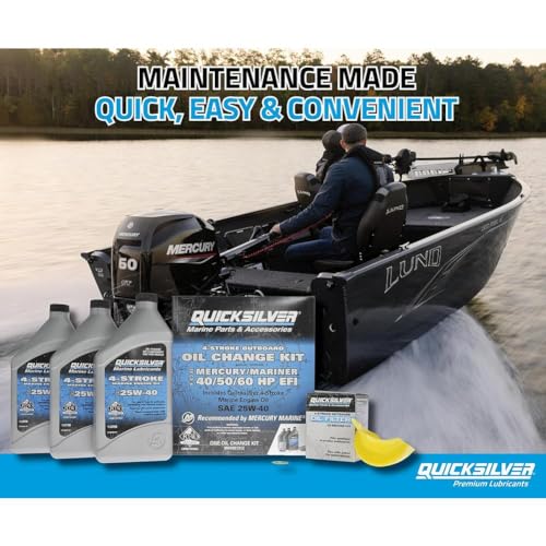 Quicksilver 25W-40 Oil Change Kit for 4-Stroke 40hp, 50hp and 60hp Mercury Outboards - Image 2