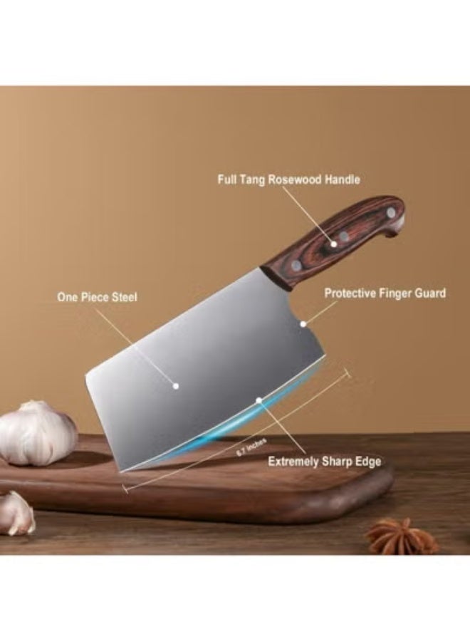 Vegetable Chef Knife – Thin & Lightweight Stainless Steel Blade with Comfortable Wooden Handle - Image 3