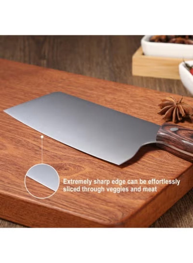 Vegetable Chef Knife – Thin & Lightweight Stainless Steel Blade with Comfortable Wooden Handle - Image 4