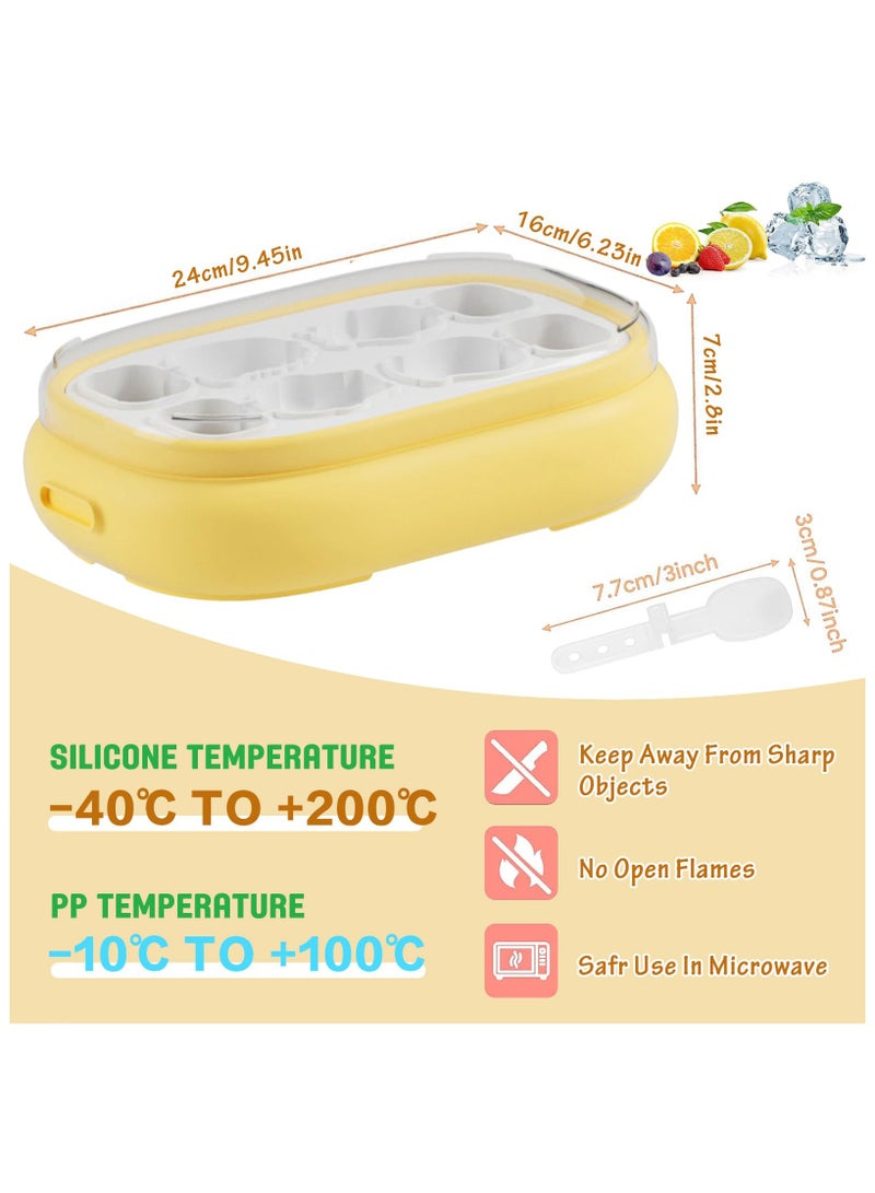 SOLARAE قوالب مثلجات مع أعواد، 7 قطع قوالب مثلجات مصغرة من السيليكون لدرجة غذائية للأطفال خالية من BPA، قابلة لإعادة الاستخدام، قوالب مثلجات لطيفة، سهلة الإخراج، قوالب آيس كريم منزلية، صانع مثلجات للأطفال - Image 3