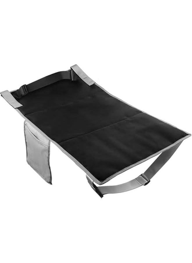 HOOKOR Kids Airplane Footrest, Portable Travel Foot/Leg Rest Hammock Toddler Bed Airplane Seat Extender Mat with Storage Pocket Fits Airplane Flights/High-Speed Rail Seat/Cars/Buses/Trains (Black)  - Image 1