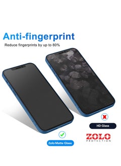 Zolo Zolo Anti-Spy Anti-Fingerprint Matt Privacy 9D Tempered Glass Screen Protector For Apple iPhone 13 pro Black  - Image 3