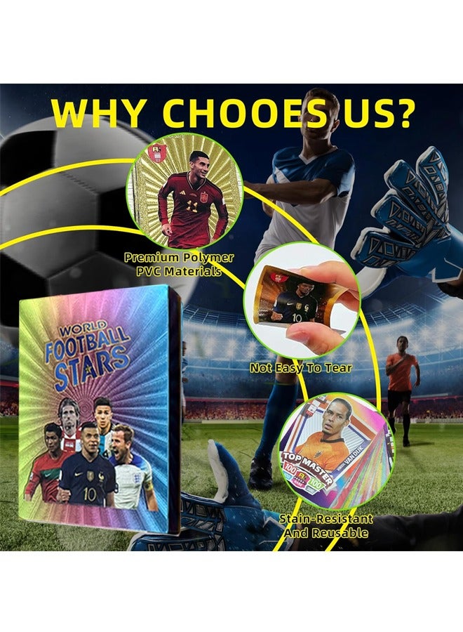 بطاقات التداول لكرة القدم 2024-2025 ، بطاقات كأس العالم لكرة القدم 55PCS الذهب المتلمع ، بطاقات كرة القدم الدائمة للمشجعين واللاعبين (ملونة) - Image 3
