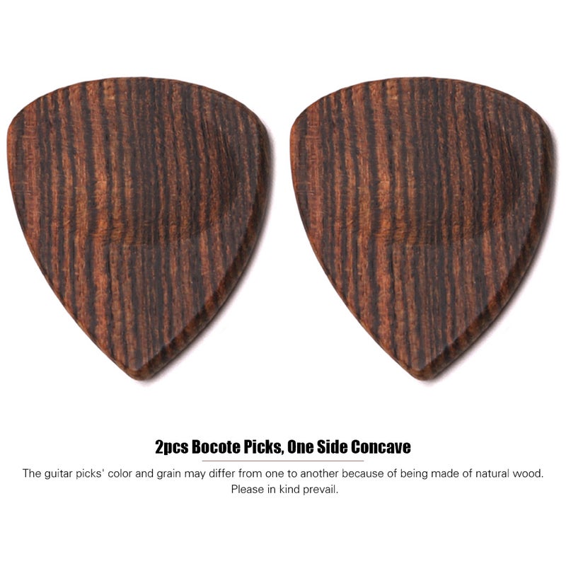2pcs Wood Guitar Picks Plectrum for Acoustic Guitar Ukulele Bocote Wood - Image 5