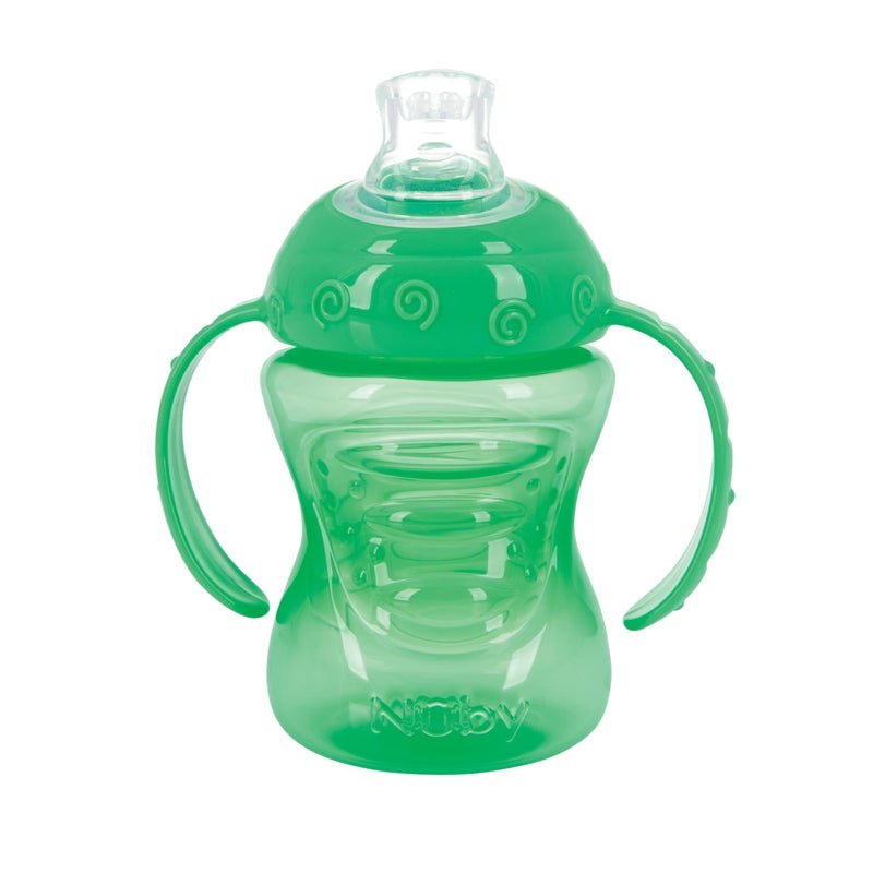 Nuby Two-Handle No-Spill Super Spout Grip N' Sip Cup, 8 Ounce, Single pack of 1 Cup, Colors May Vary - Image 4
