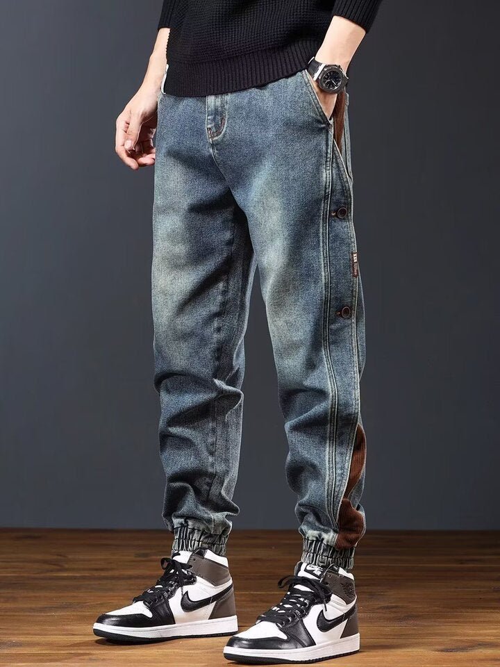 Unisex Classic Denim Jeans Loose Fit Daily Outdoor Wear - Image 1