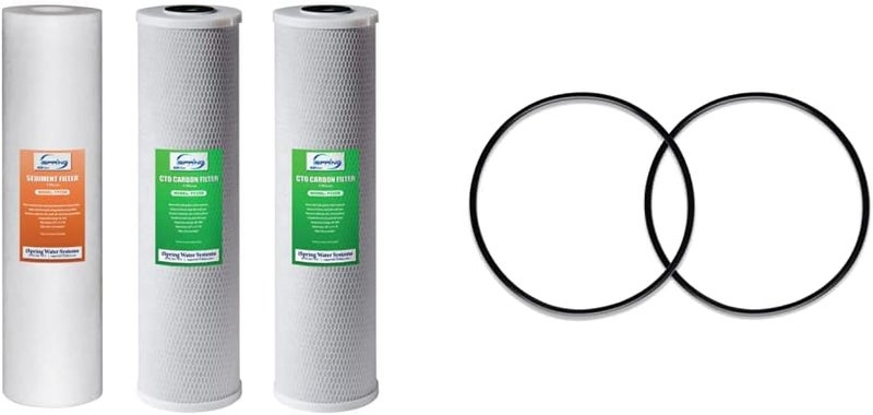 iSpring iSpring F3WGB32B 45 x 20 3Stage Whole House Water Filter Replacement Pack Set White  ORBX2 Replacement ORing Black 2 Piece  - Image 1