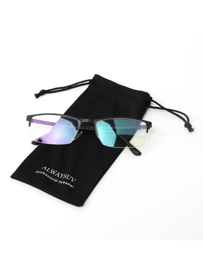 ALWAYSUV Half Frame Clear Lens Business Glasses Prescription Optical Glasses Frame - Image 2